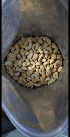 Customer photo: cashews photographed inside an opened pouch